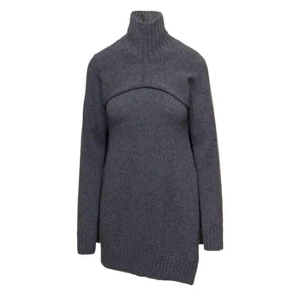 

Свитер two-piece sweater with high-neck in wool Jil Sander, серый