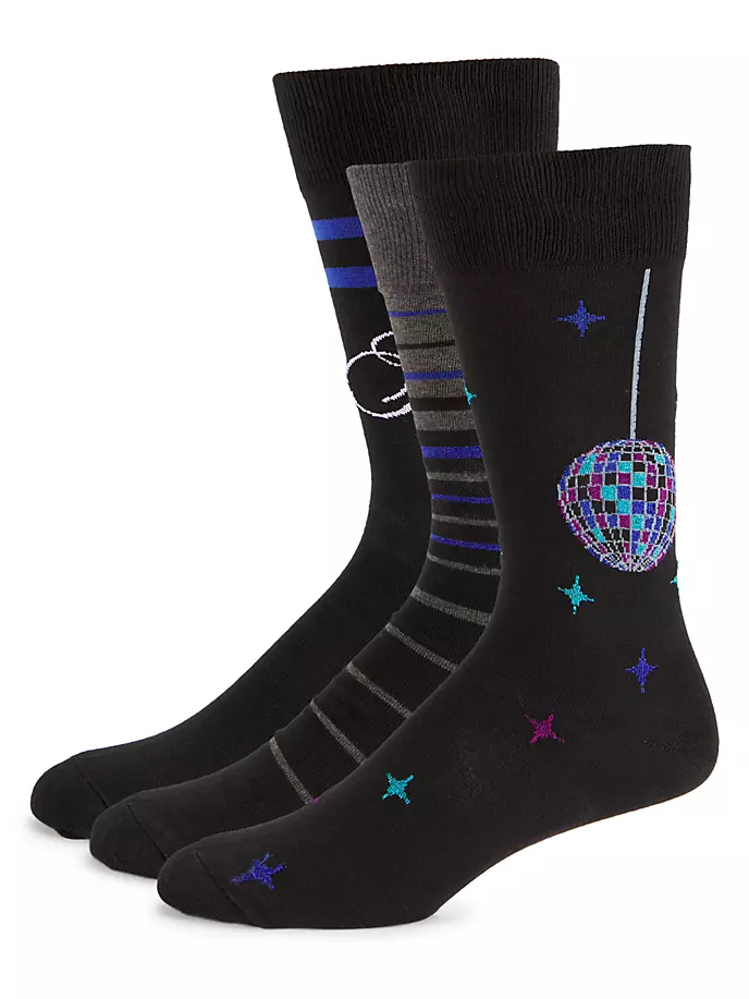

КОЛЛЕКЦИЯ: 3 пары носков в полоску Party Box Saks Fifth Avenue, цвет moonless night