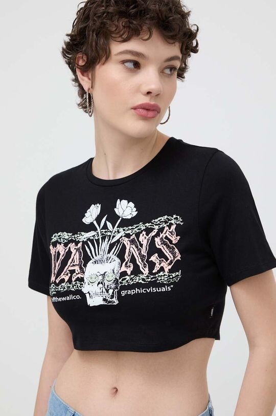 

Хлопковая футболка Vans, черный