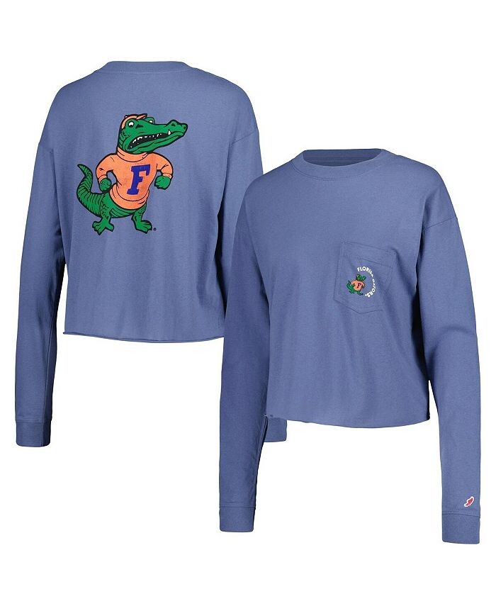 

Женская укороченная футболка миди с длинными рукавами Royal Florida Gators Clothesline миди League Collegiate Wear, синий