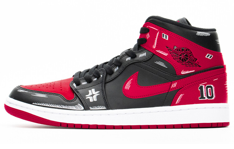 

Мужские кроссовки Air Jordan 1 Mid Slam Dunk Customs, черные/красные