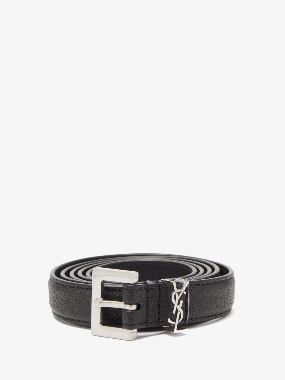 

Ремень ysl из зерненой кожи с бляшкой Saint Laurent, черный