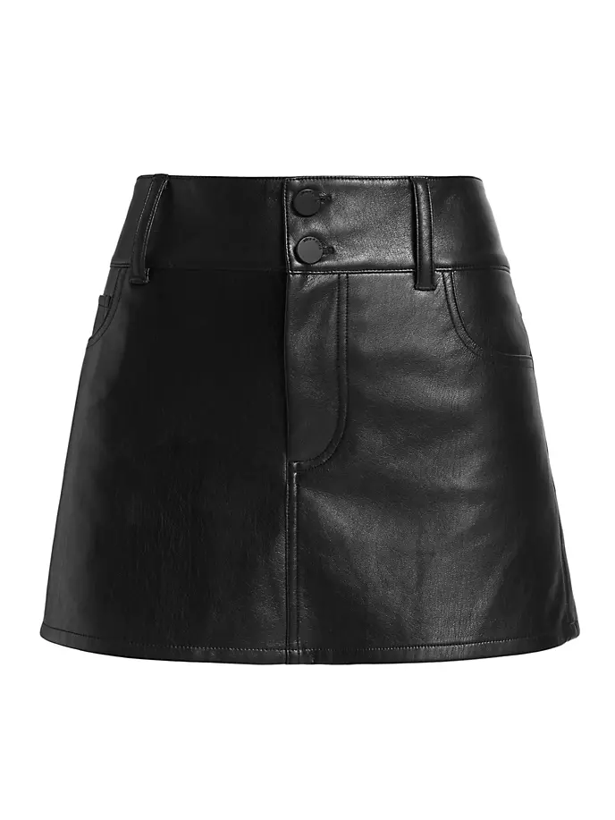 

Мини-юбка Laika из искусственной кожи Alice + Olivia, черный
