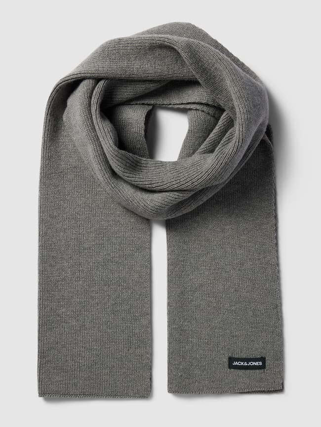 

Шарф с деталью-лейблом модели "ДНК" Jack & Jones, серый