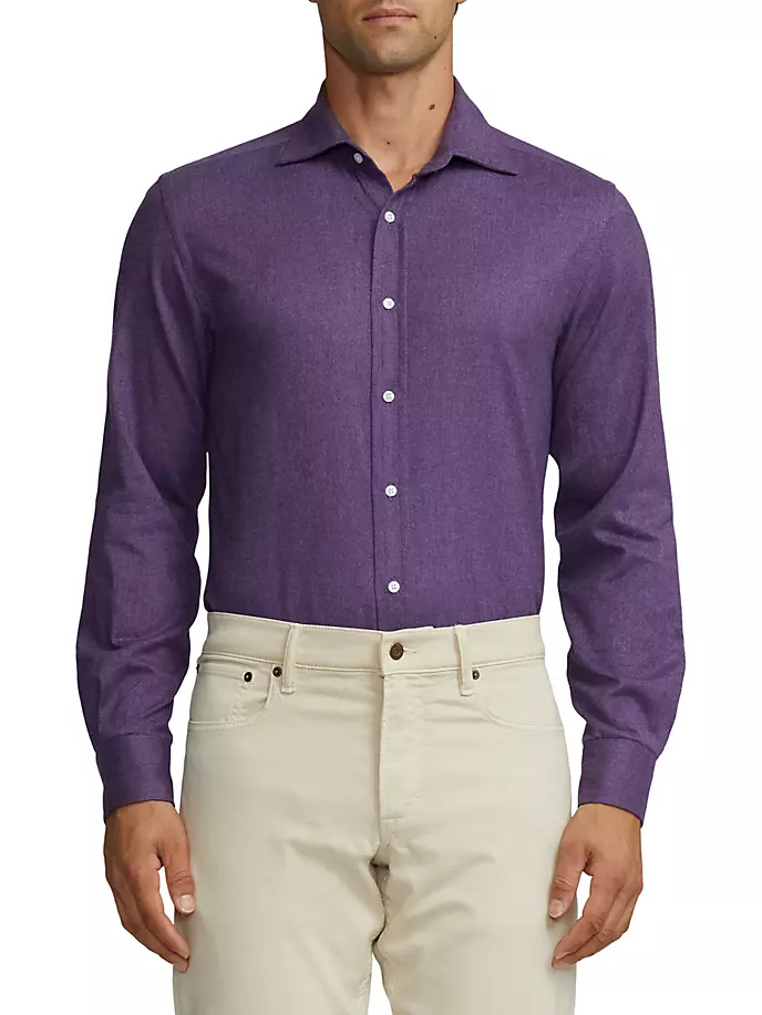 Рубашка из матового хлопка с длинными рукавами Ralph Lauren Purple Label, фиолетовый