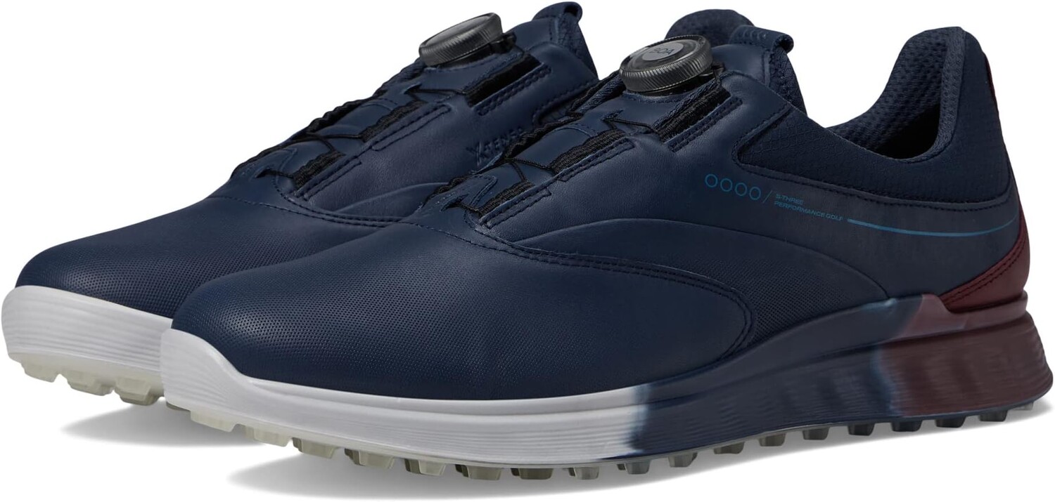 

Кроссовки ECCO Golf S-Three BOA GORE-TEX Waterproof Hybrid, цвет Marine/Morillo/Marine Cow Leather