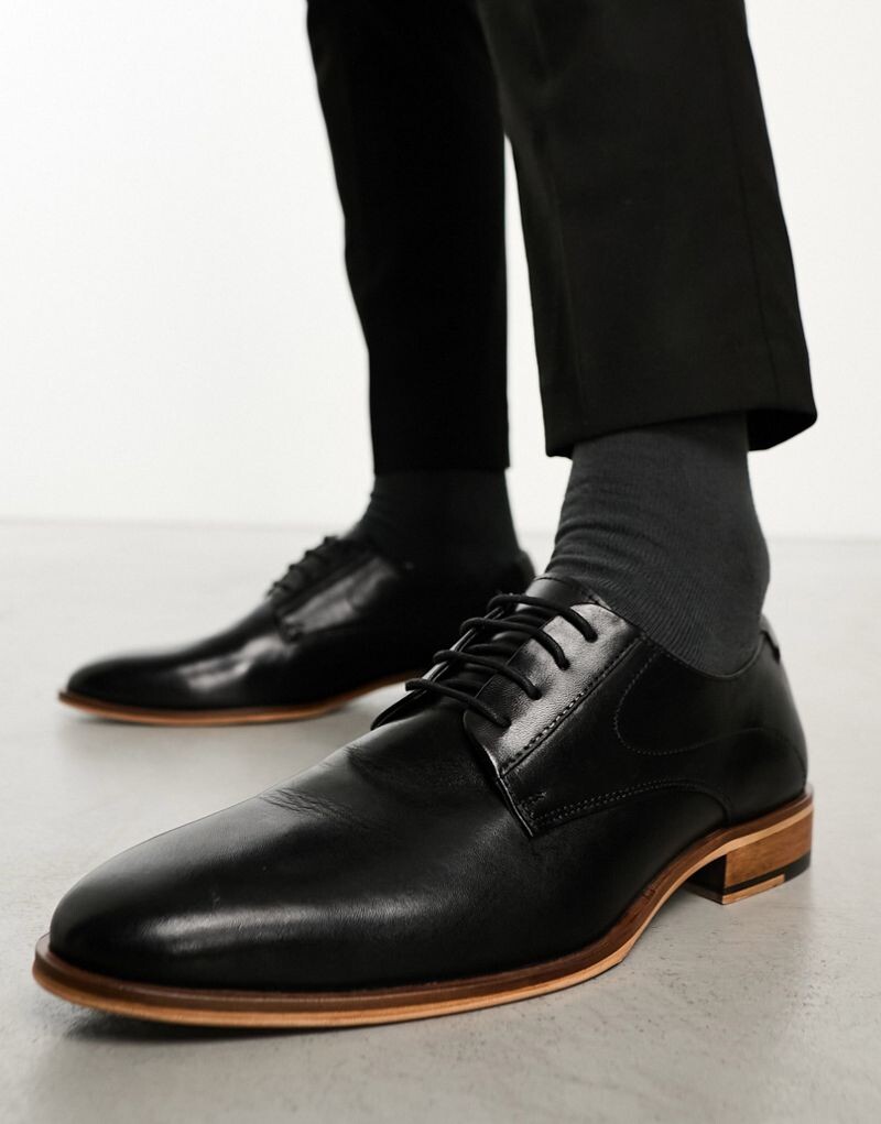 

ASOS DESIGN – черные кожаные туфли на шнуровке