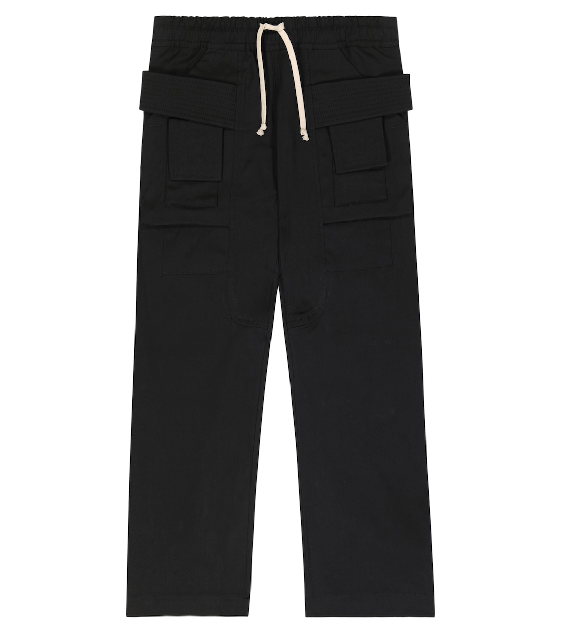 Широкие брюки карго из хлопка Rick Owens, черный цена и фото