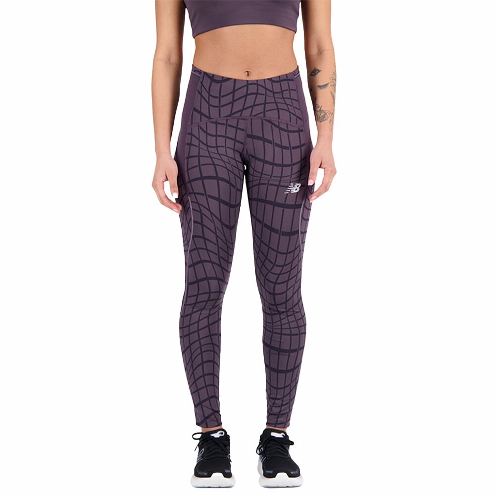 

Леггинсы New Balance Printed Impact Run, фиолетовый