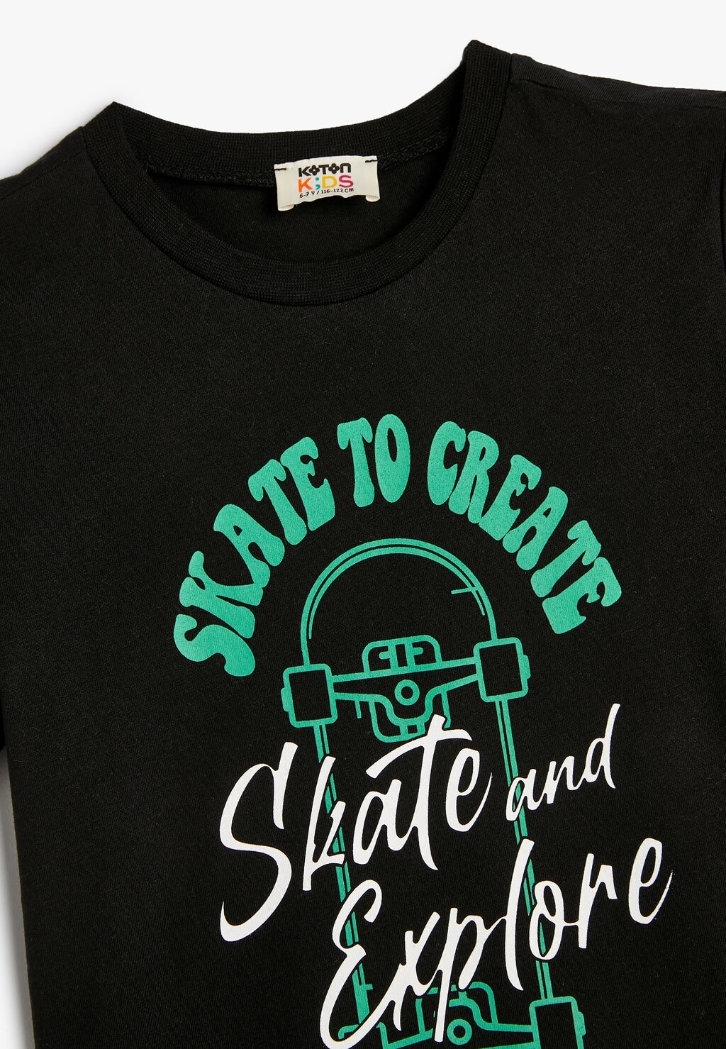 

Футболка с принтом SKATEBOARD PRINTED SHORT SLEEVE CREW NECK Koton, черный