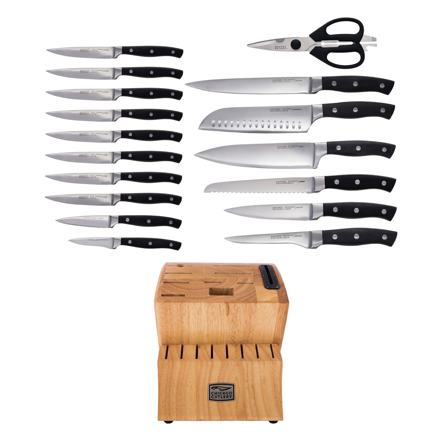 

Набор ножей с точилкой Chicago Cutlery 18 предметов, черный