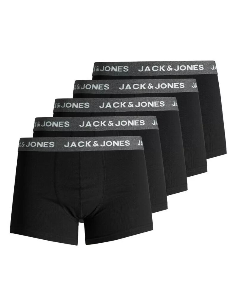 

Комплект из 5 трусов темно-серого меланжевого цвета Jack & Jones