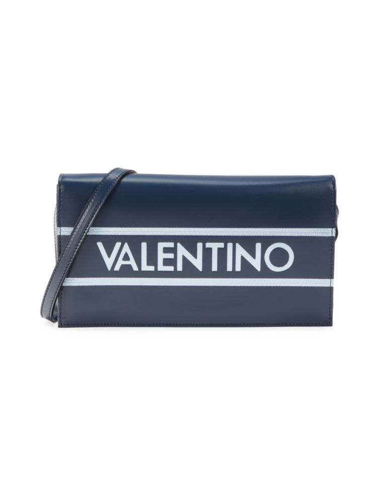 Кожаная сумка через плечо с логотипом Lena Mario Valentino, темно-синий цена и фото