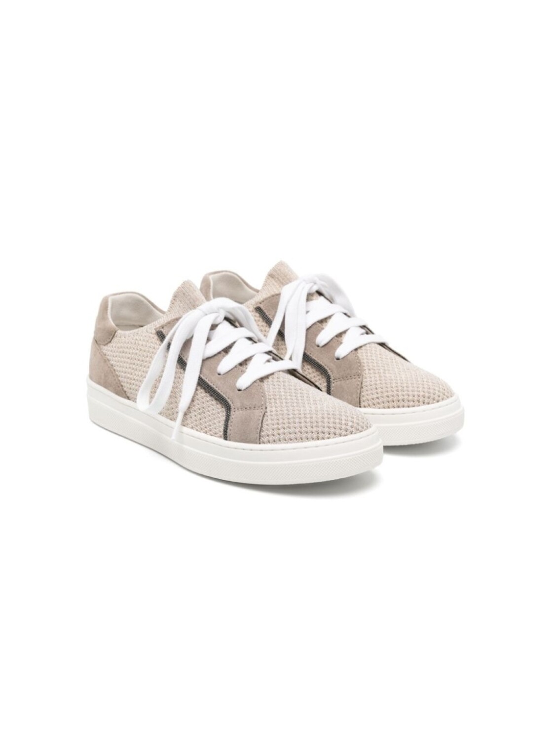 

Brunello Cucinelli Kids кроссовки-носки на шнуровке, золотистый
