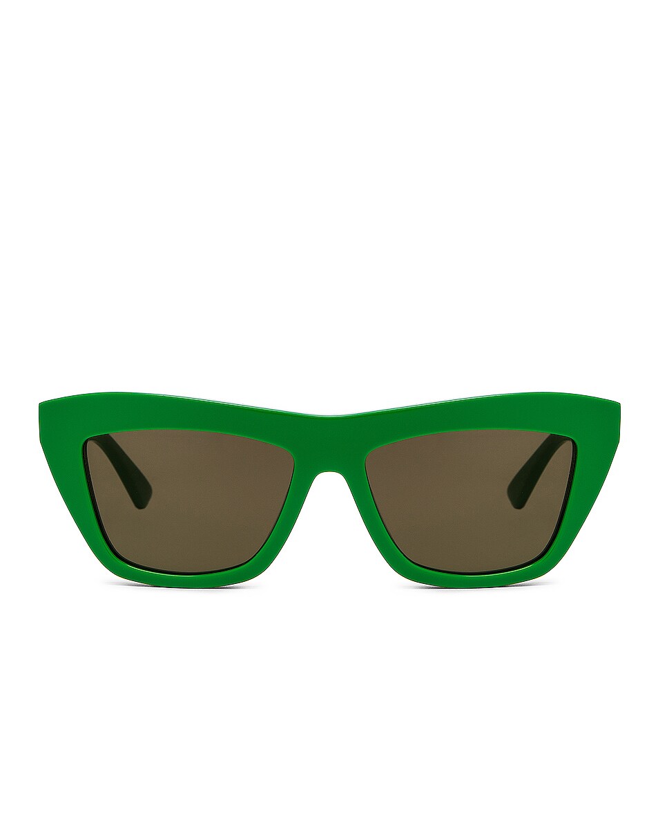 Солнцезащитные очки Bottega Veneta Acetate, цвет Shiny Solid Green солнцезащитные очки bottega veneta metal frame цвет shiny gold