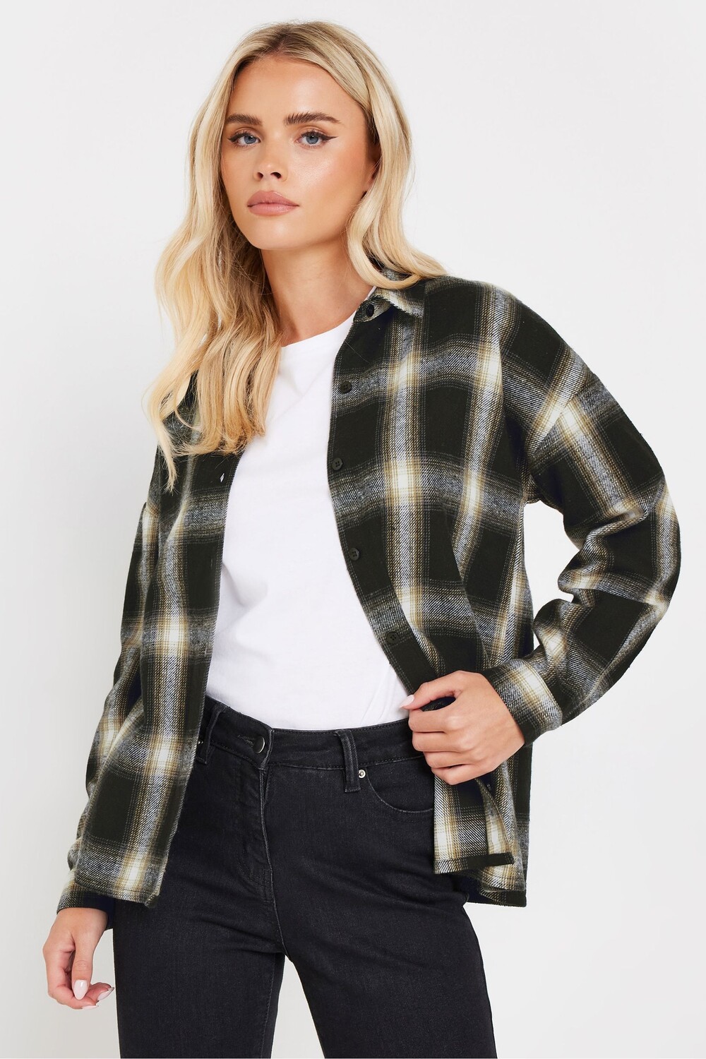 

Рубашка в клетку Pixiegirl Petite, черный