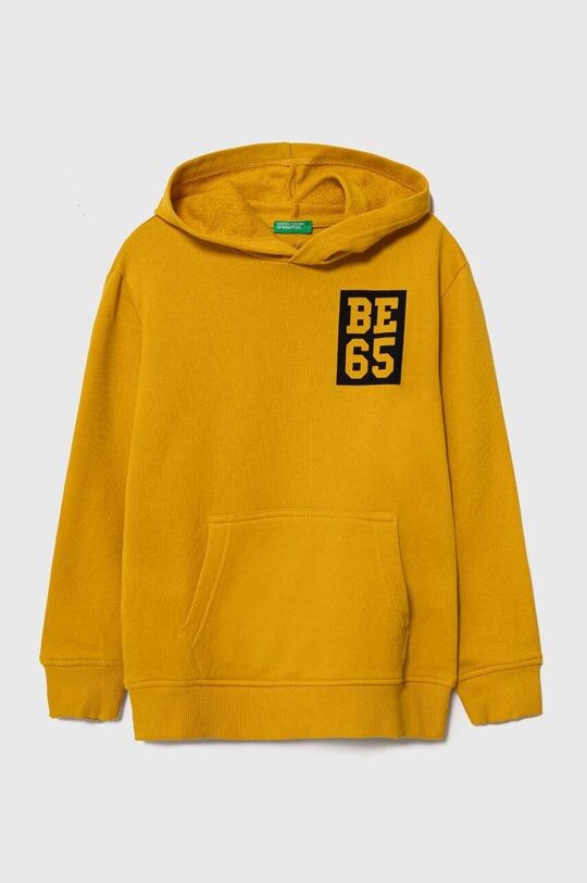 

Детская хлопковая толстовка United Colors of Benetton, желтый