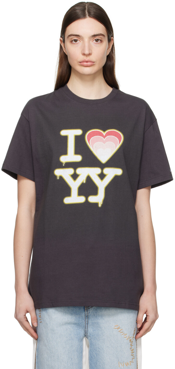 

Черная футболка с надписью I Love YY Open Yy