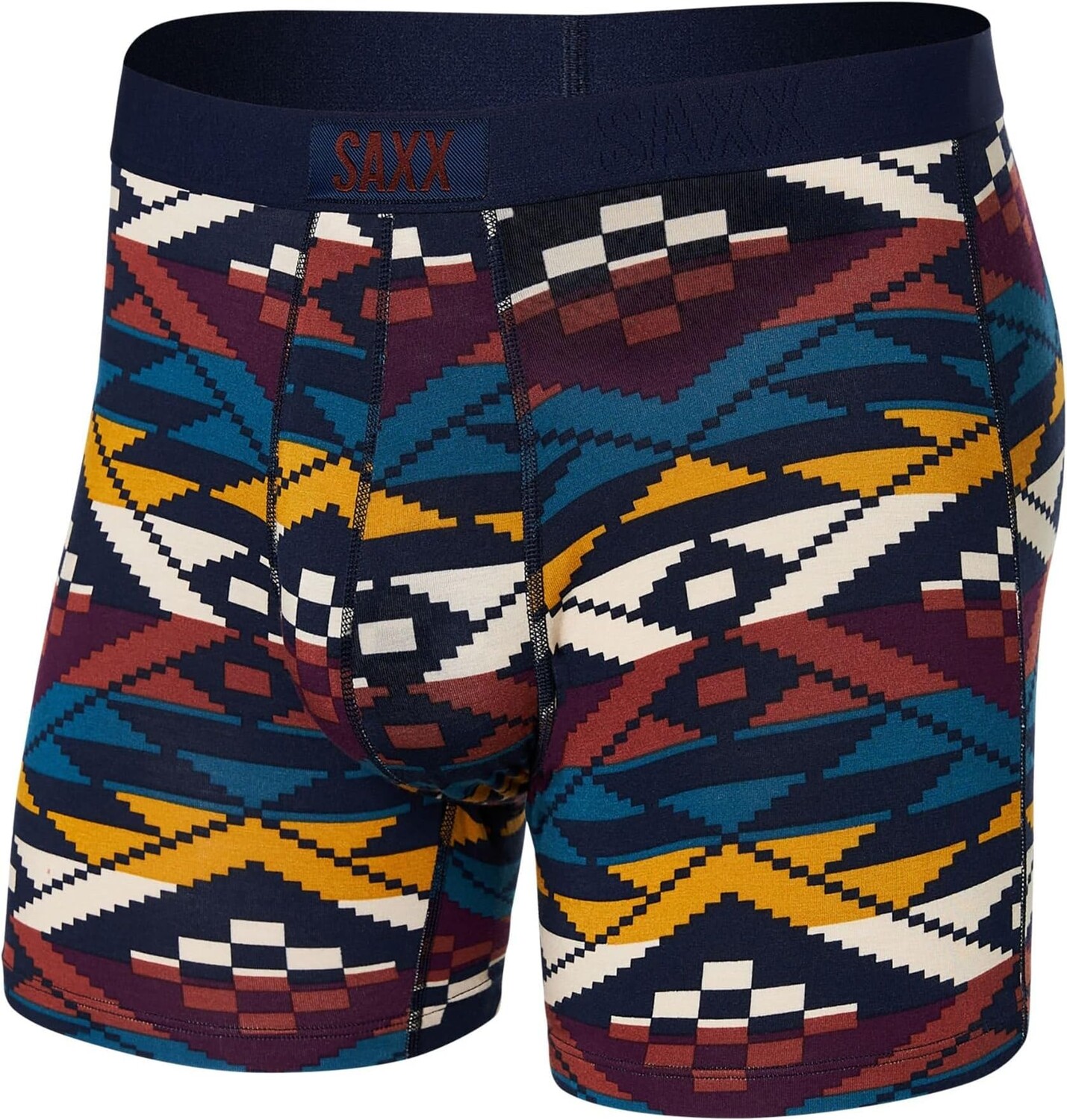 

Трусы-боксеры Vibe Super Soft Boxer SAXX UNDERWEAR, цвет Asher Geo/Ocean Multi