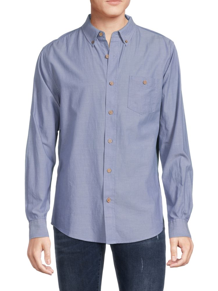 Оксфордская рубашка из шамбре Weatherproof Vintage, цвет Chy Blue