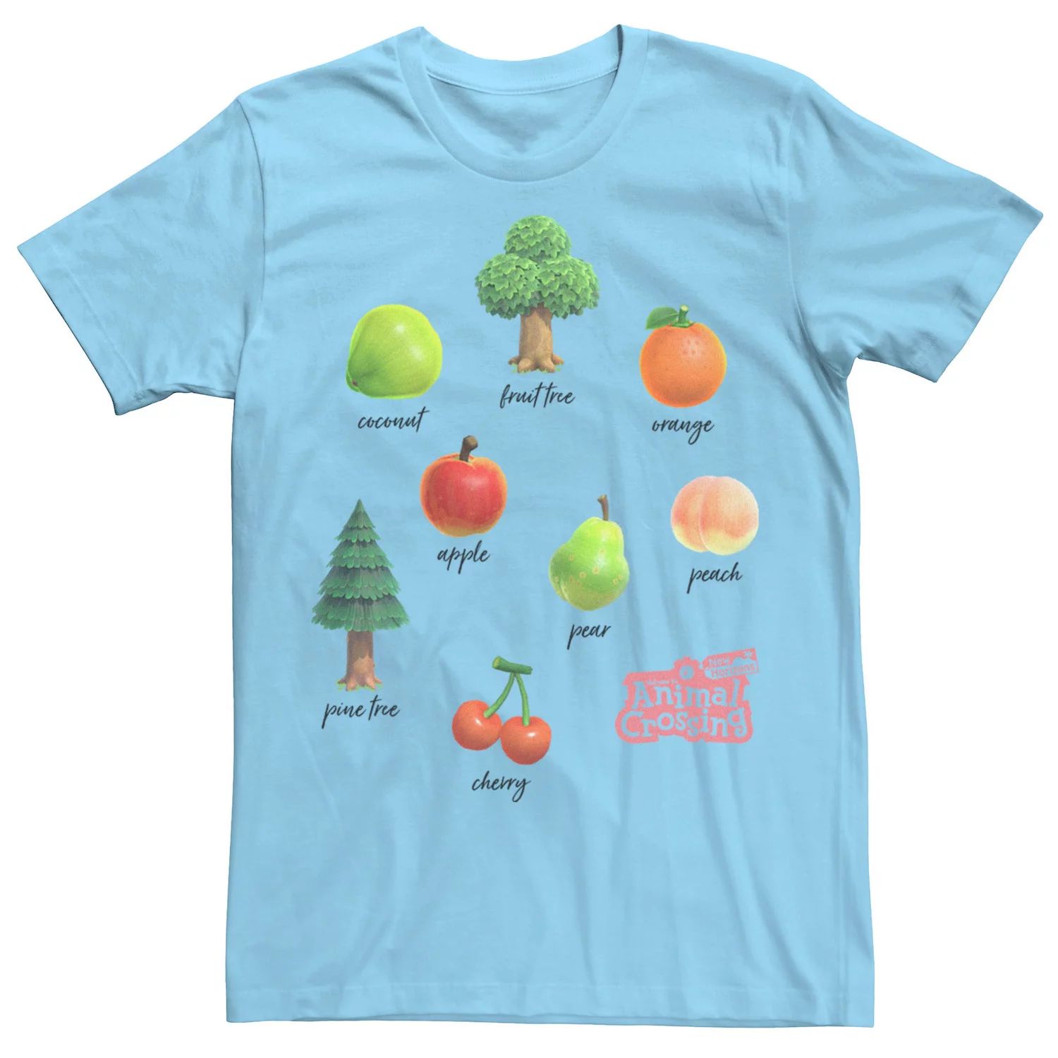 Мужская футболка Animal Crossing New Horizons Fruit and Trees Licensed Character