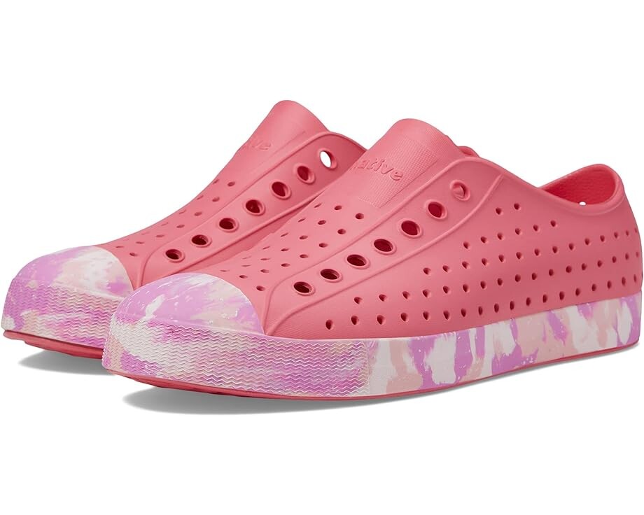 

Кроссовки Native Shoes Jefferson Sugarlite Marbled, цвет Dazzle Pink/Winterberry Princess Marble