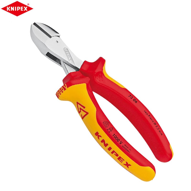 Компактные диагональные плоскогубцы с изоляцией KNIPEX, 6 дюймов, 150 мм, плоскогубцы для водяного рта, ножницы для водяного рта, электронные ножницы, пластиковые плоскогубцы, диагональные плоскогубцы 73 06 160