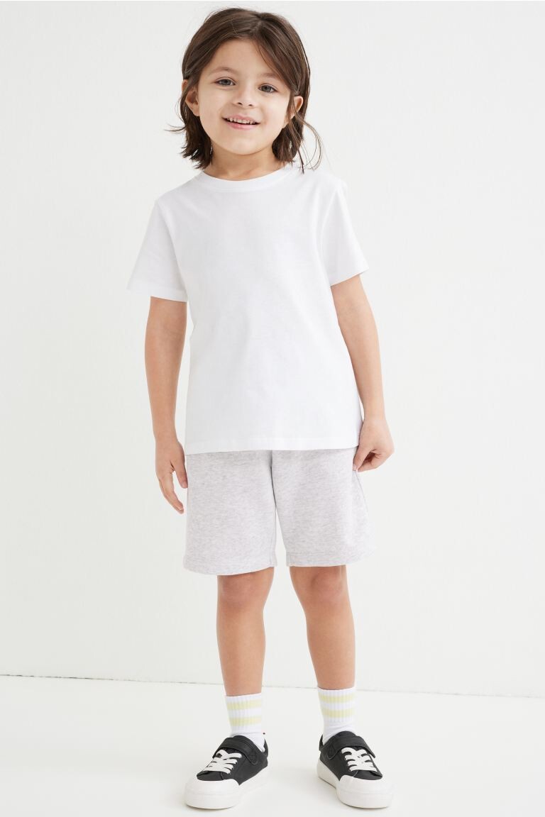 

Комплект из двух спортивных шорт H&M, светло-серый меланж/синий