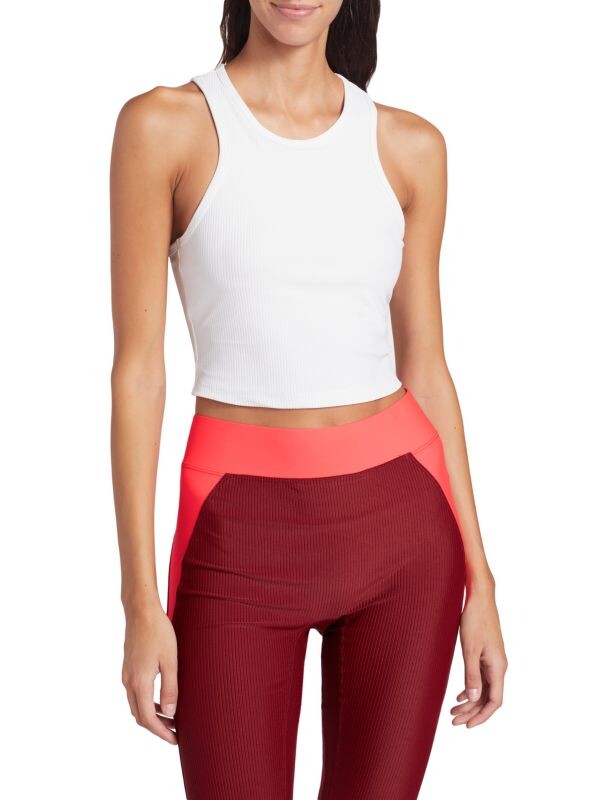 

Укороченный топ Heroine Sport из трикотажа в рубчик, белый