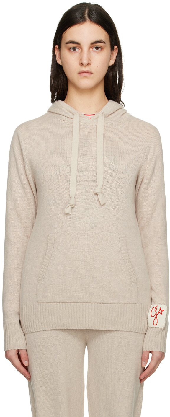 

Бежевый худи с нашивками Golden Goose