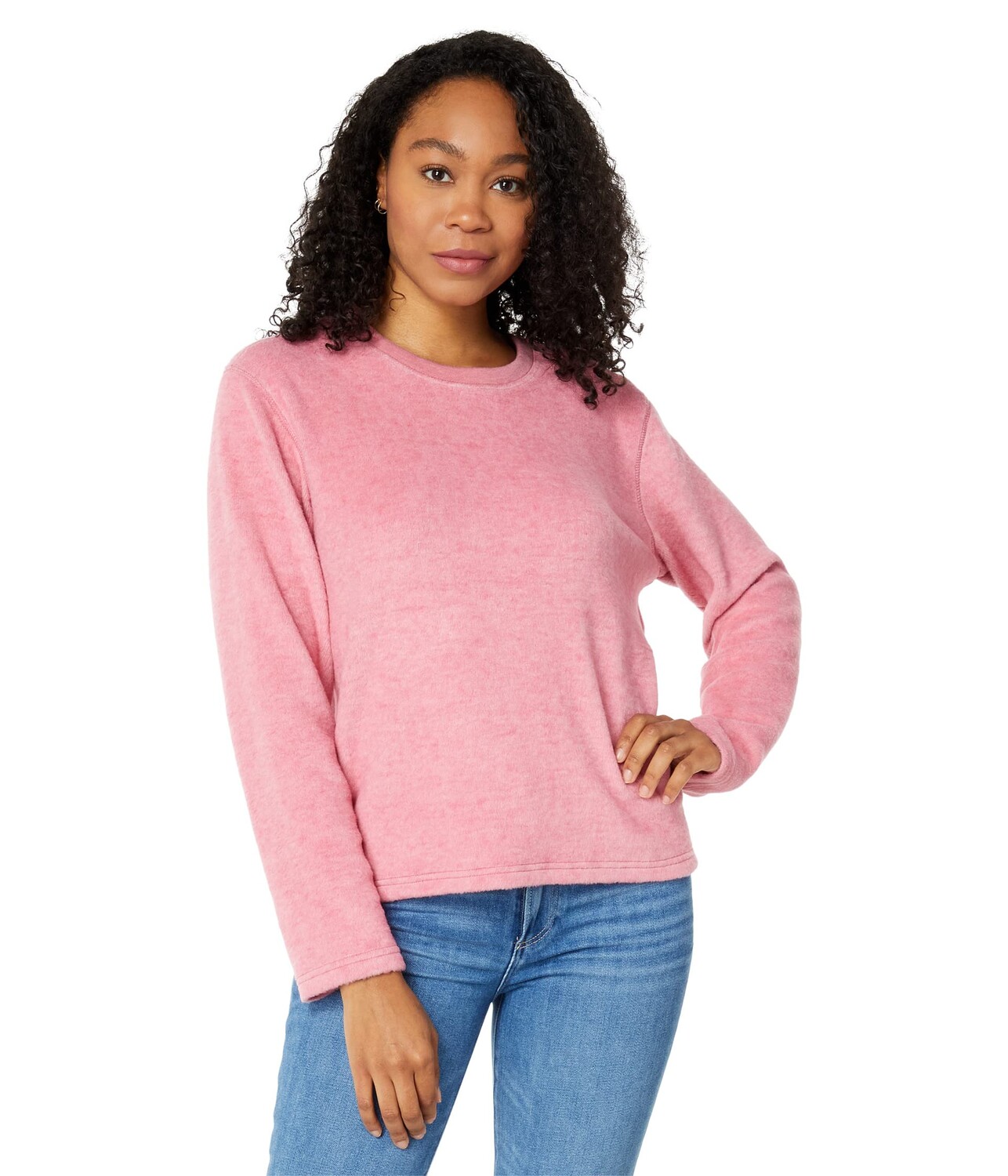 

Пуловер Dylan by True Grit, Fleece and Faux Fur Fluffy Mid-Rise Crew, Розовый