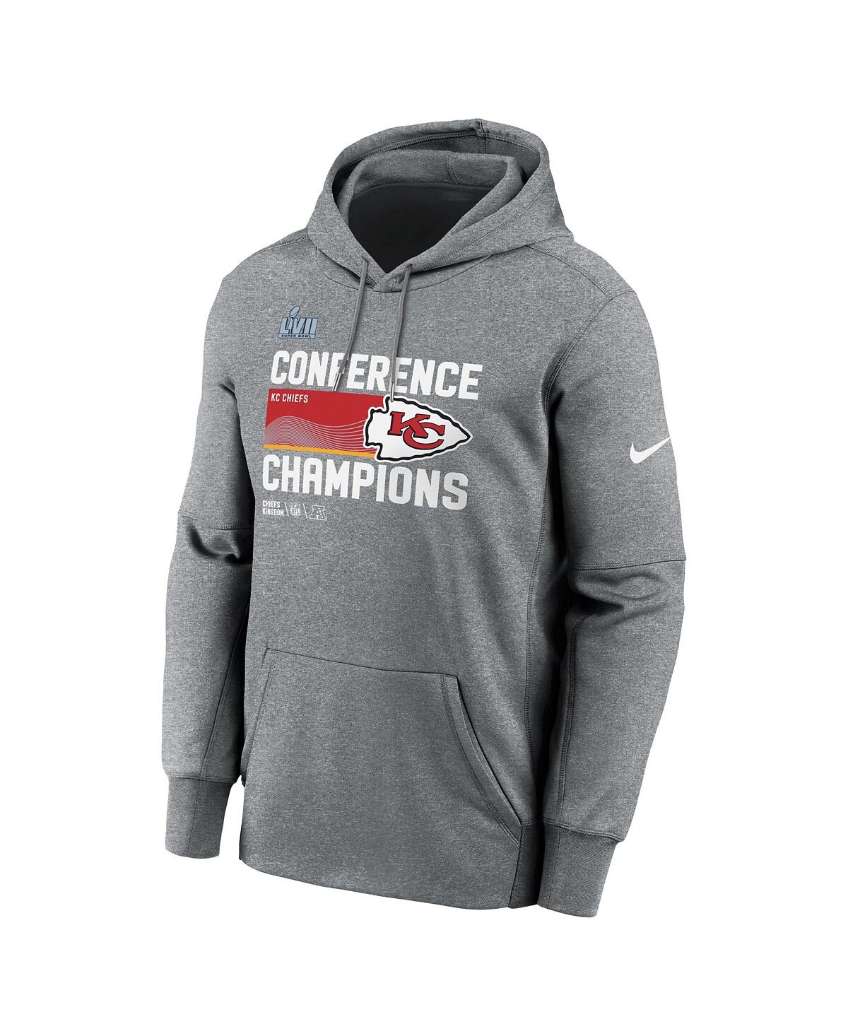 

Мужская толстовка с капюшоном heather charcoal kansas city chiefs 2022 afc champions trophy collection Nike, мульти