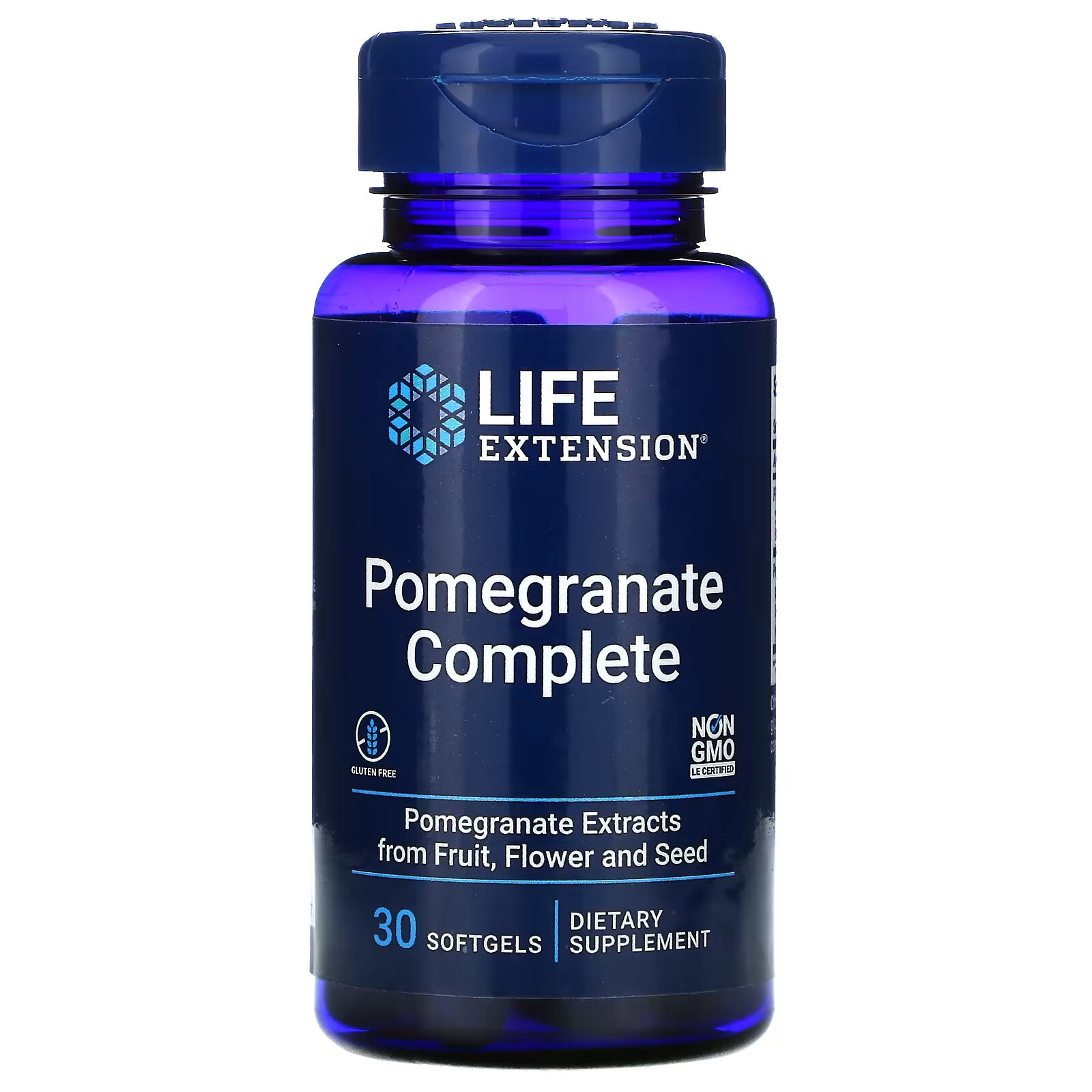 Life Extension, Pomegranate Complete, гранатовый комплекс, 30 капсул антиалкогольный комплекс 60 капсул life extension