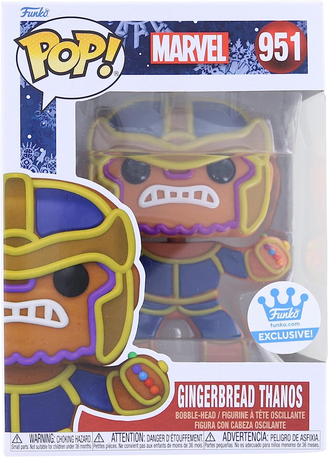 Фигурка Funko Pop! Marvel: Gingerbread Thanos Exclusive фигурка funko головотряс marvel comics pop gingerbread scarlet witch