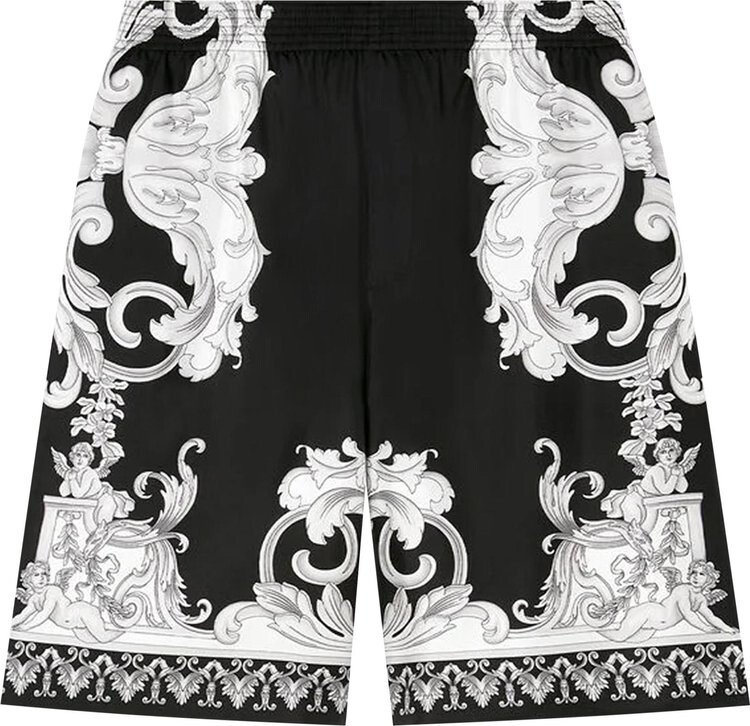 

Шорты Versace Baroque Silk Shorts 'Black/White', черный