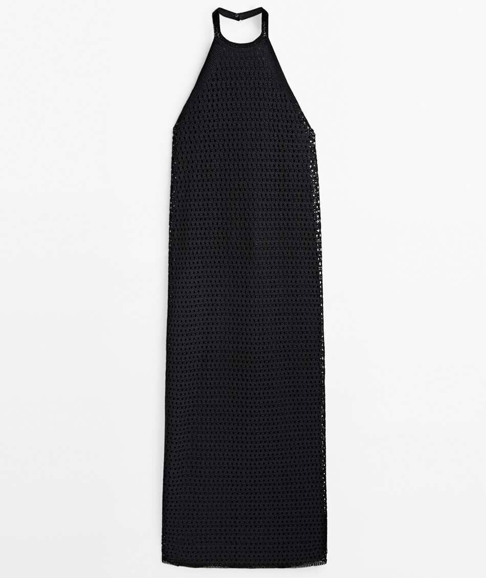 

Платье Massimo Dutti Crochet Halter, черный