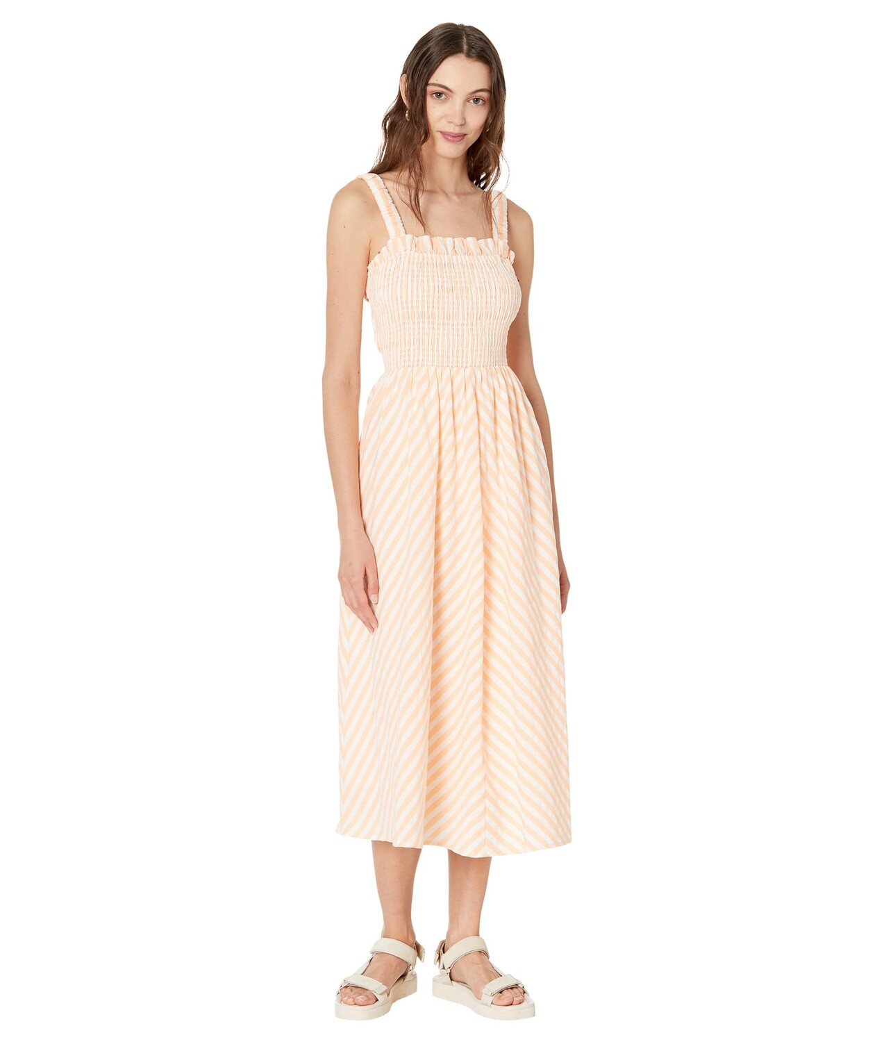 

Платье English Factory, Striped Smocked Midi Dress