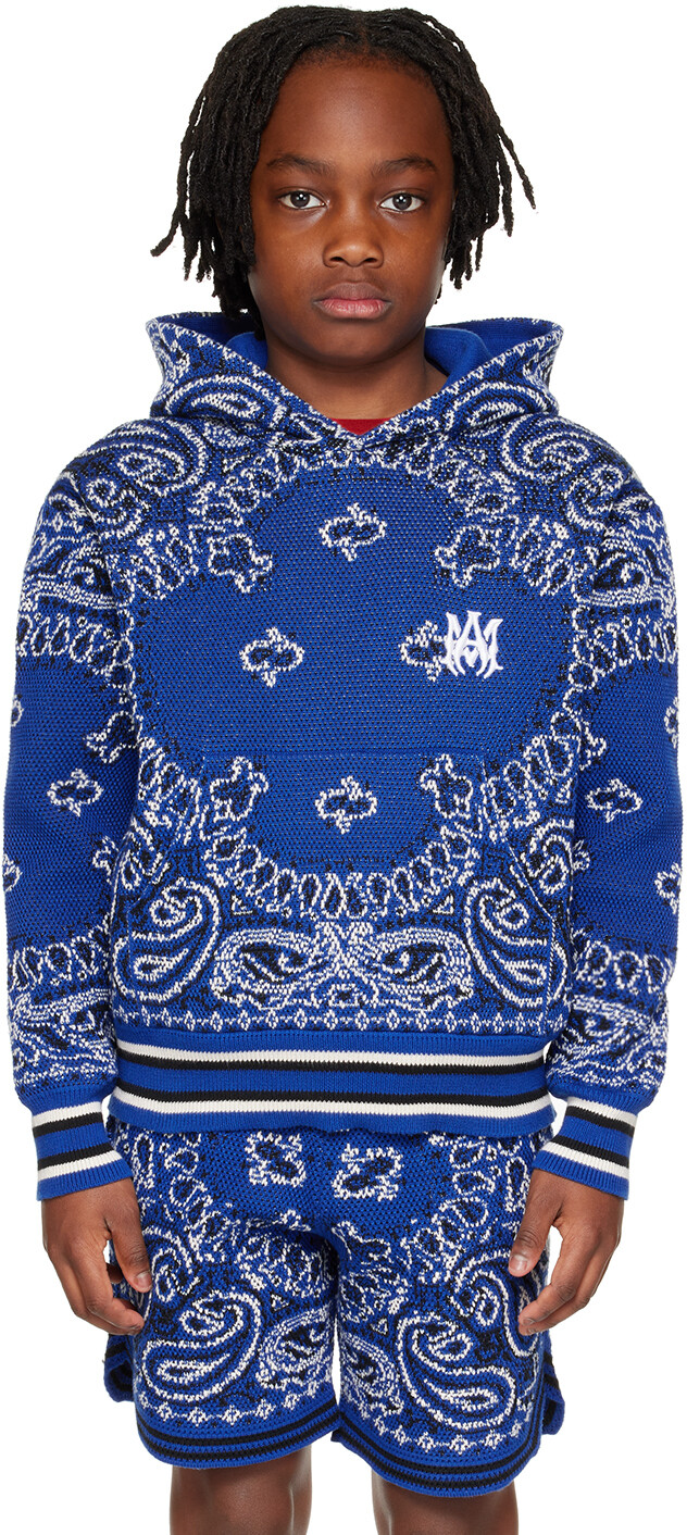 

Детская синяя бандана с капюшоном AMIRI