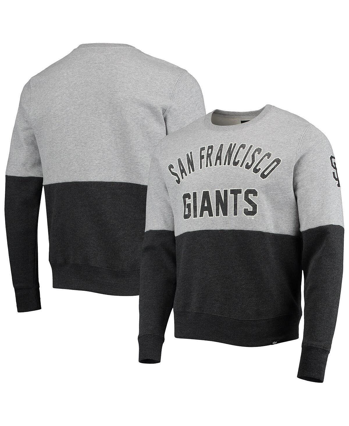 цена Мужская двухцветная толстовка-пуловер team '47 с меланжевым серым и черным меланжевым покрытием san francisco giants '47 Brand, мульти
