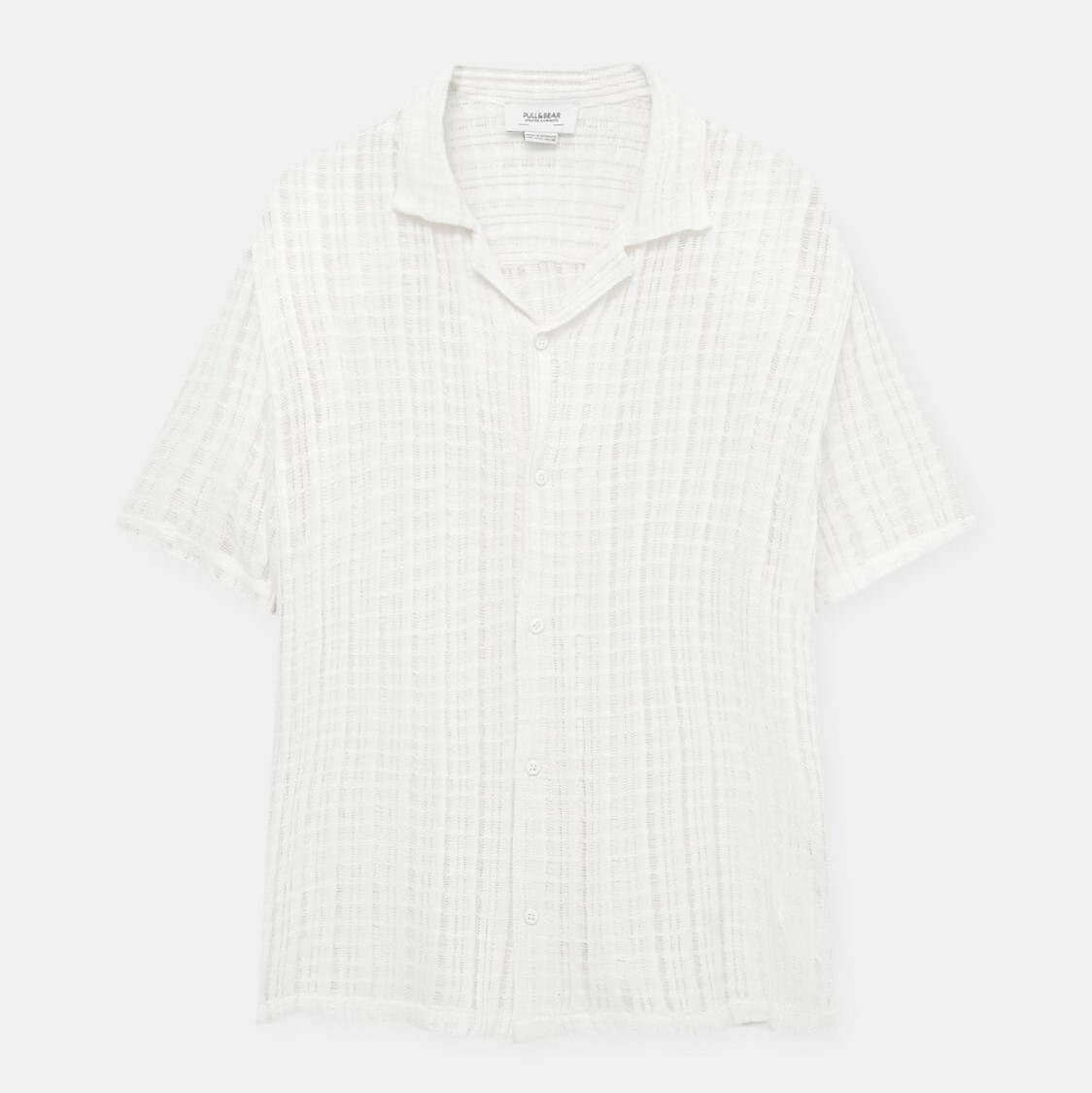 

Рубашка Pull&Bear Short Sleeve White Openwork, белый