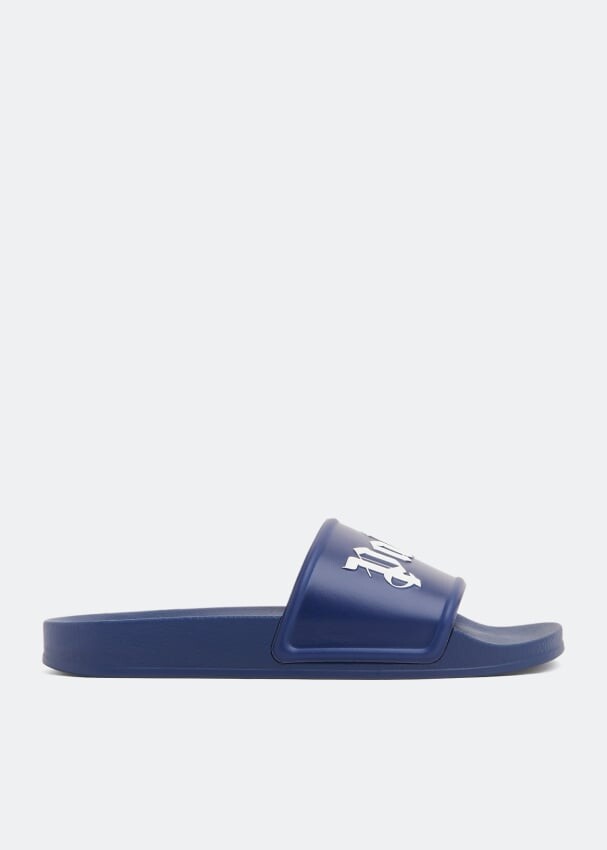 

Шлепанцы PALM ANGELS Logo print slides, синий