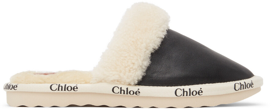 

Эксклюзивные черные лоферы из овчины SSENSE Chloé