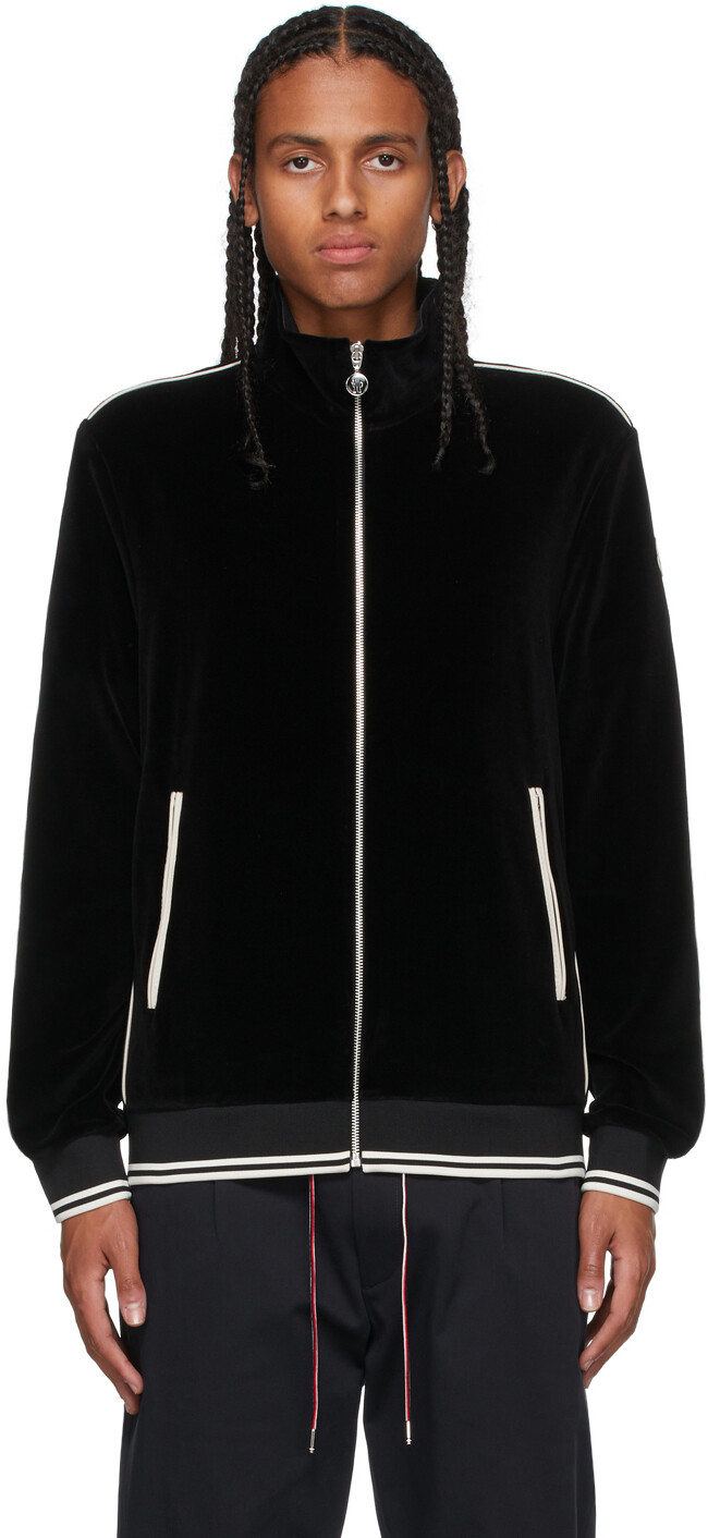 

Черный бархатный кардиган Maglia Moncler