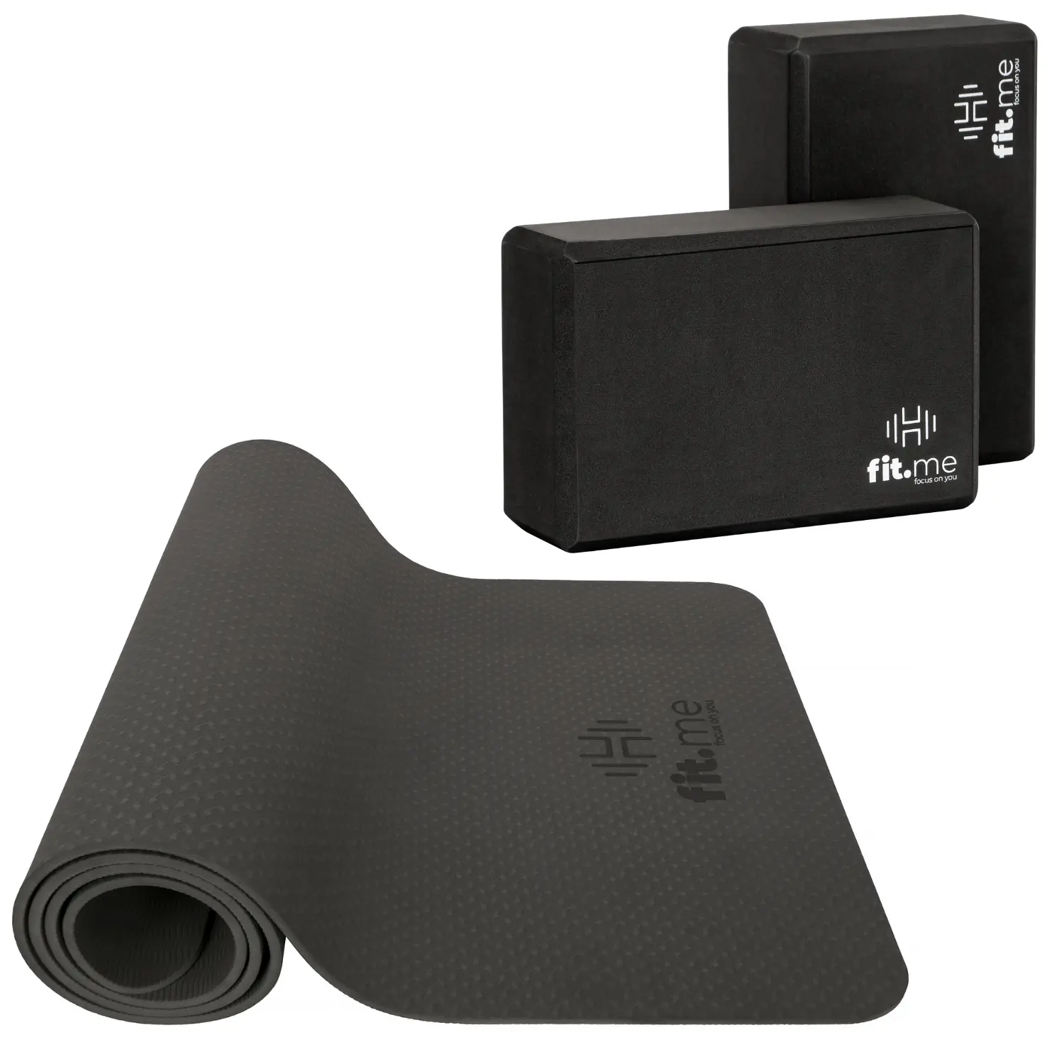 

Fit.me комплект: черный коврик для йоги, 1 шт. + черный блок для йоги, 2 шт.