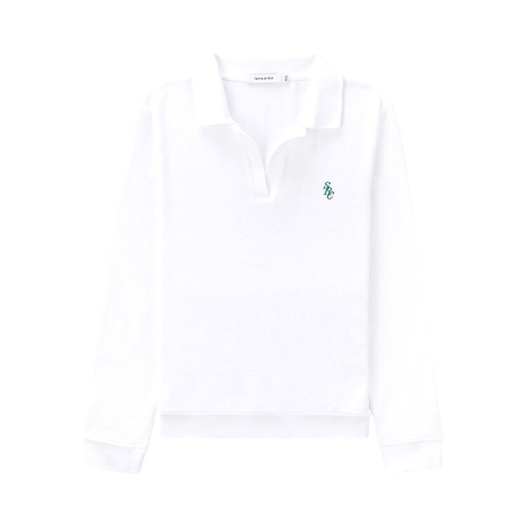 

Лонгслив Sporty & Rich Amanda Long-Sleeve Polo 'White', белый