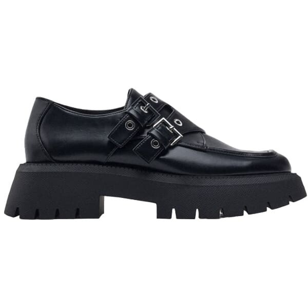 Туфли Zara Monk Track Sole With Buckles, черный