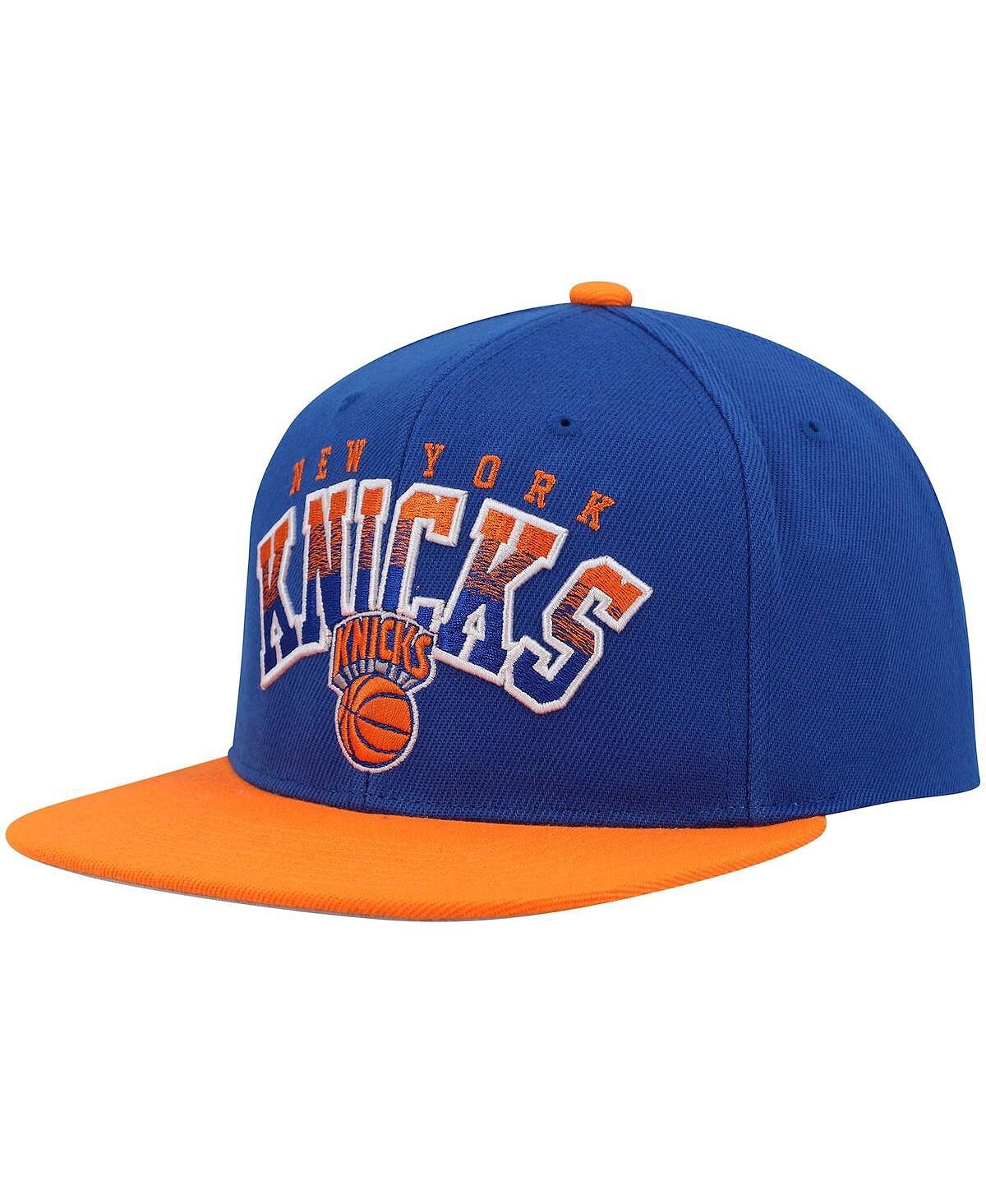 

Мужская сине-оранжевая кепка Snapback New York Knicks с градиентом и надписью Mitchell & Ness