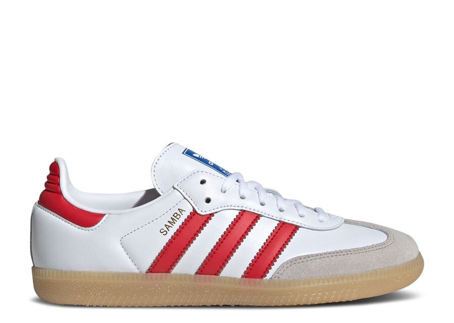 

Кроссовки adidas Samba OG J, цвет White Collegiate Red Gum