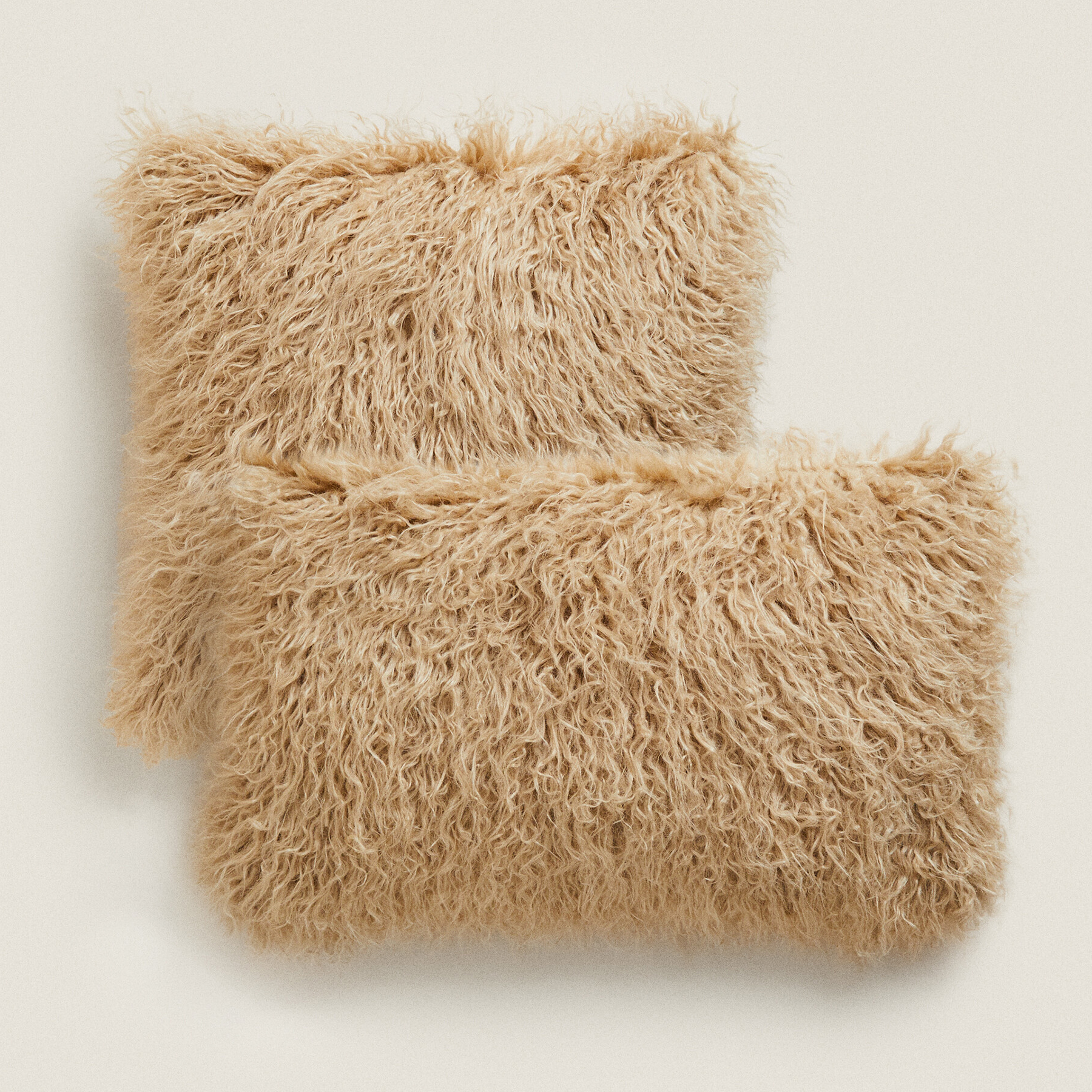 Чехол для подушки Zara Home Fur, светло-коричневый