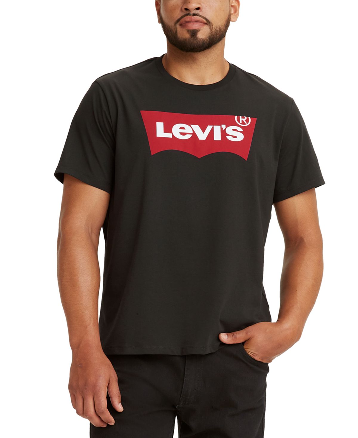 Мужская футболка с коротким рукавом и логотипом batwing Levi's, черный 2022 f1 футболка мужская формула один водитель 33 verstappen печатная мужская и женская мужская футболка с коротким рукавом и логотипом super team
